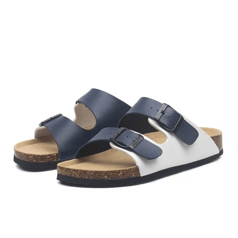 Sandália Maibulun Couro - Branco e Azul